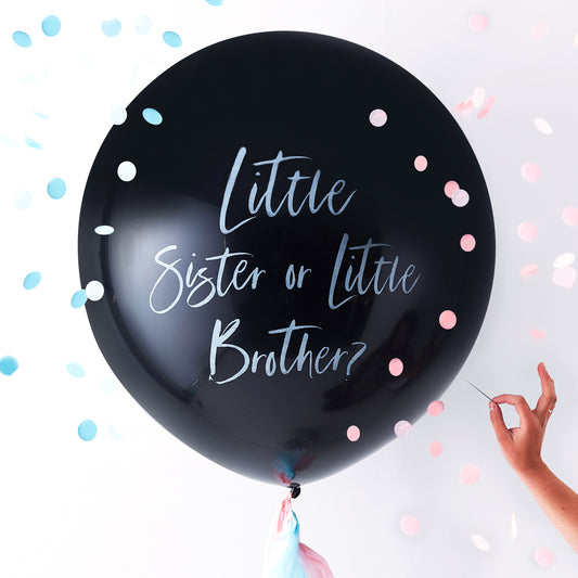 Gender Reveal Little Brother or Sister Balloon