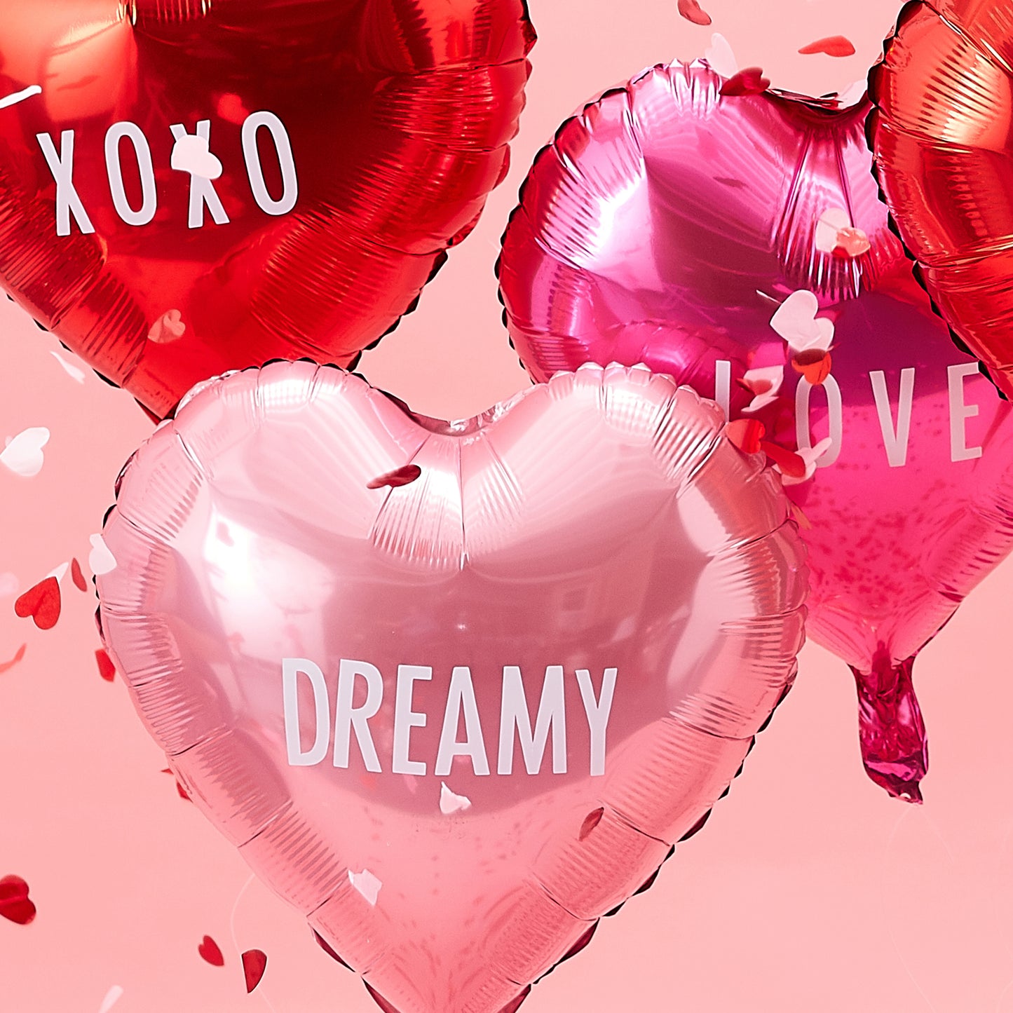 Pink Foiled Heart Balloons With Stickers