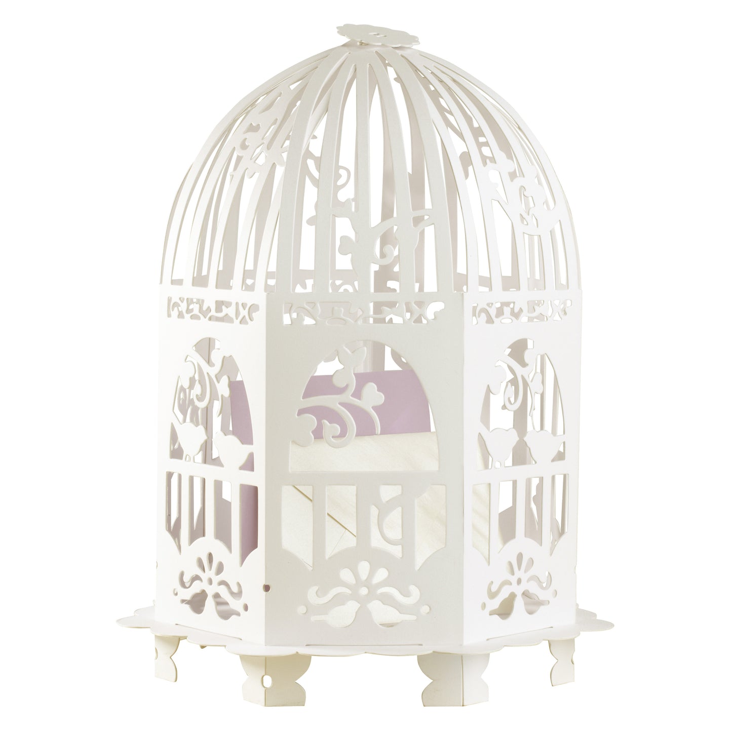Wedding Post Box Birdcage in Ivory - Vintage Lace