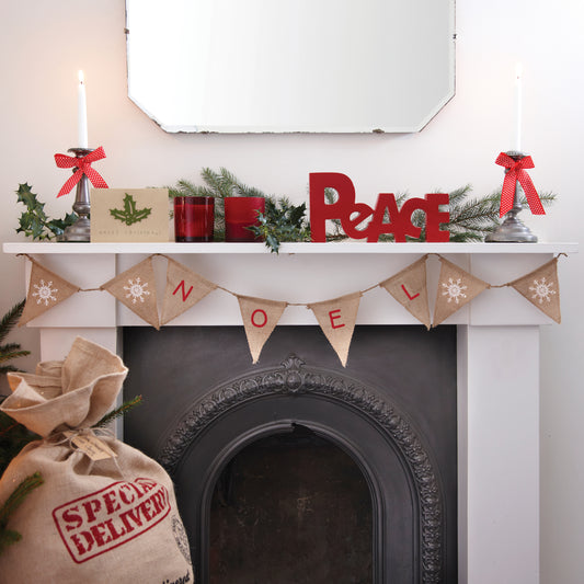 Hessian 'Noel' Christmas Bunting - Vintage Noel