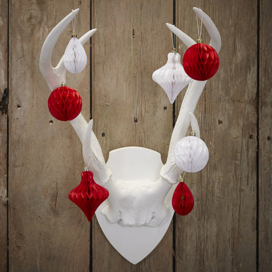 Christmas Honeycomb Baubles  - Vintage Noel