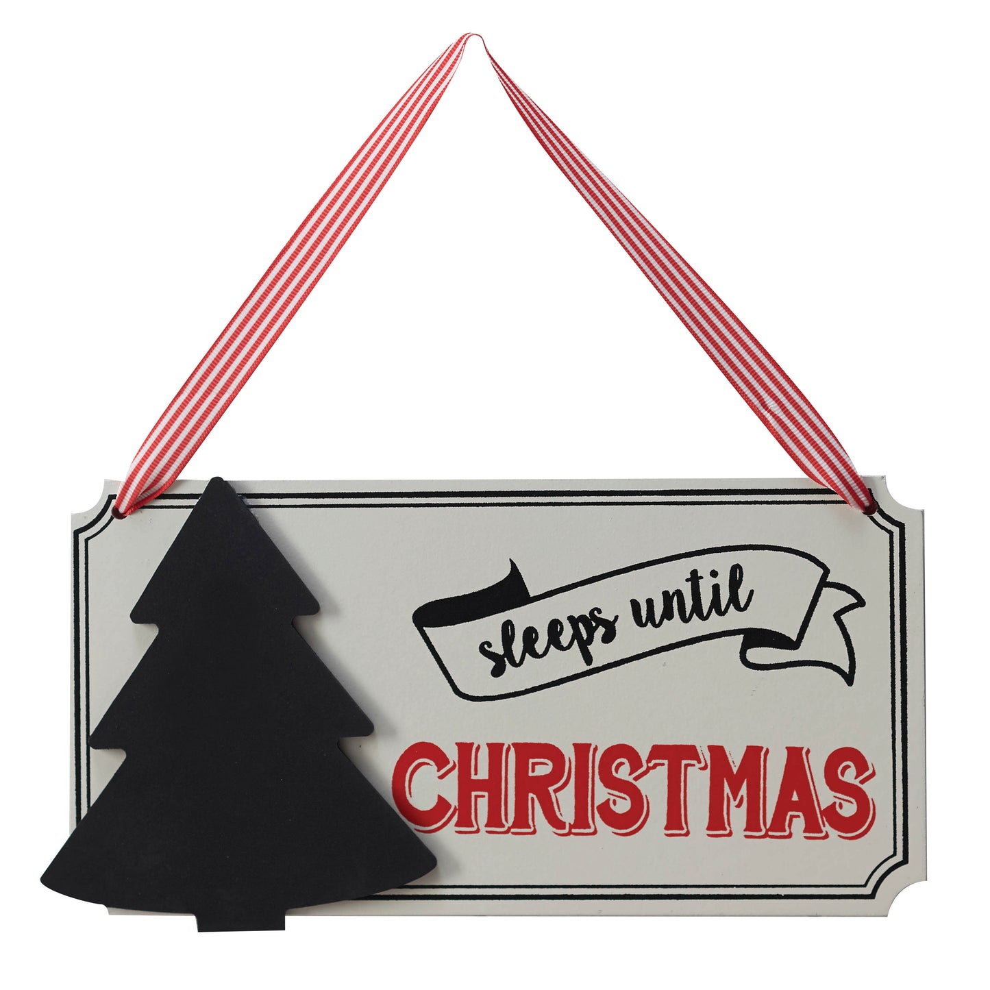 Festive Sleeps Until Christmas Chalkboard Sign - Vintage Noel