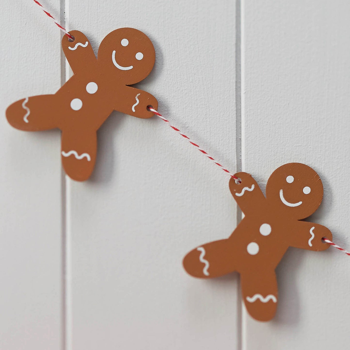 Gingerbread Man Wooden Christmas Bunting
