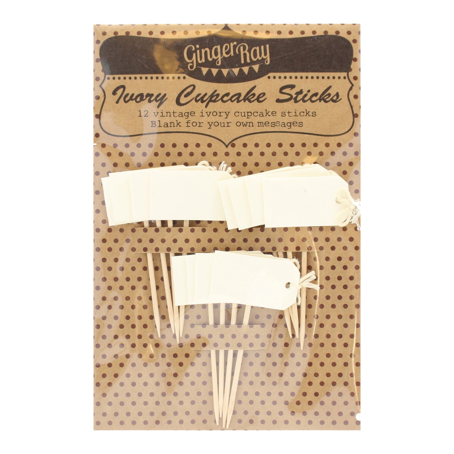 Ivory Blank Cupcake Sticks