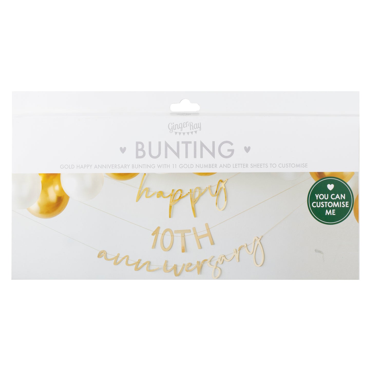 Gold Customisable Anniversary Bunting