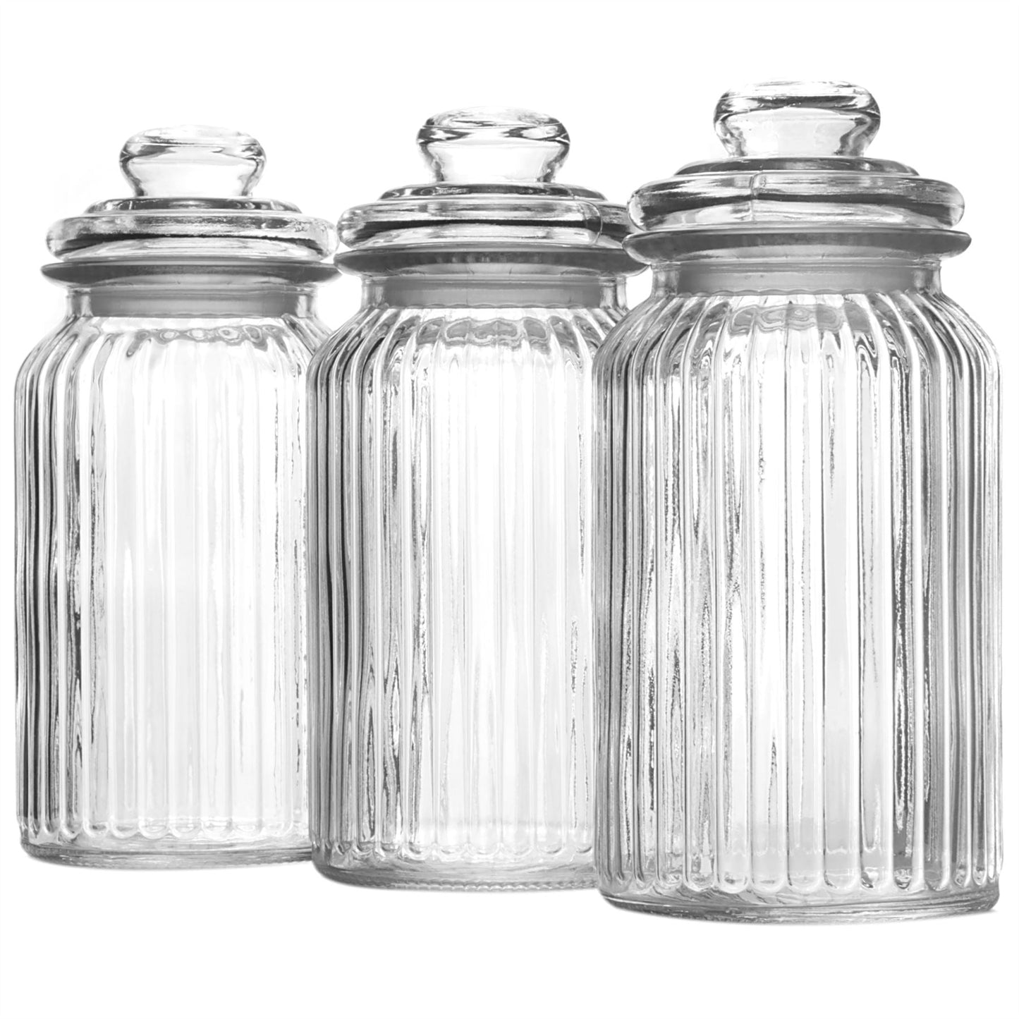 Vintage Airtight Glass Jars 1300ml - Set of 3 | M&W	