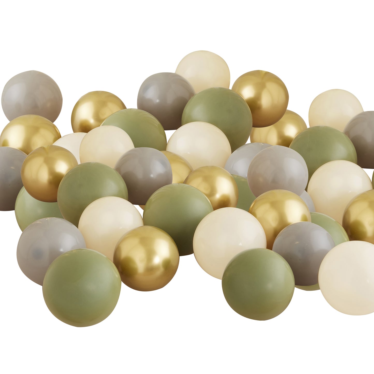 Gold Chrome, Olive Green, Grey & Nude Balloon Mosaic Balloon Pack