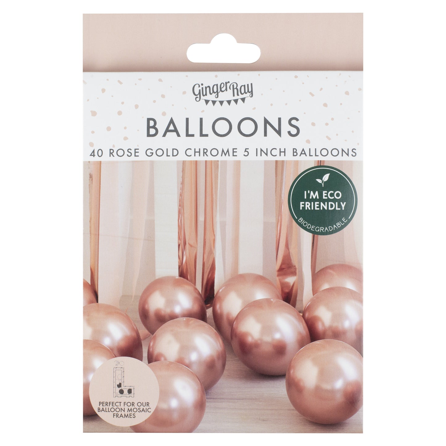 Rose Gold Chrome Balloon Mosaic Balloon Pack