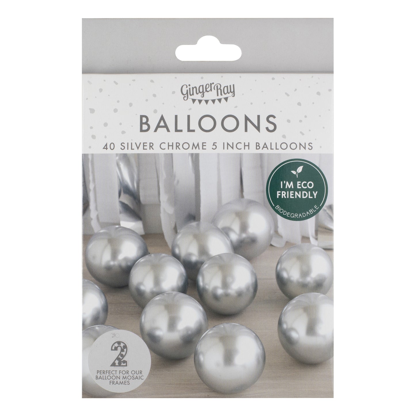 Silver Chrome Balloon Mosaic Balloon Pack
