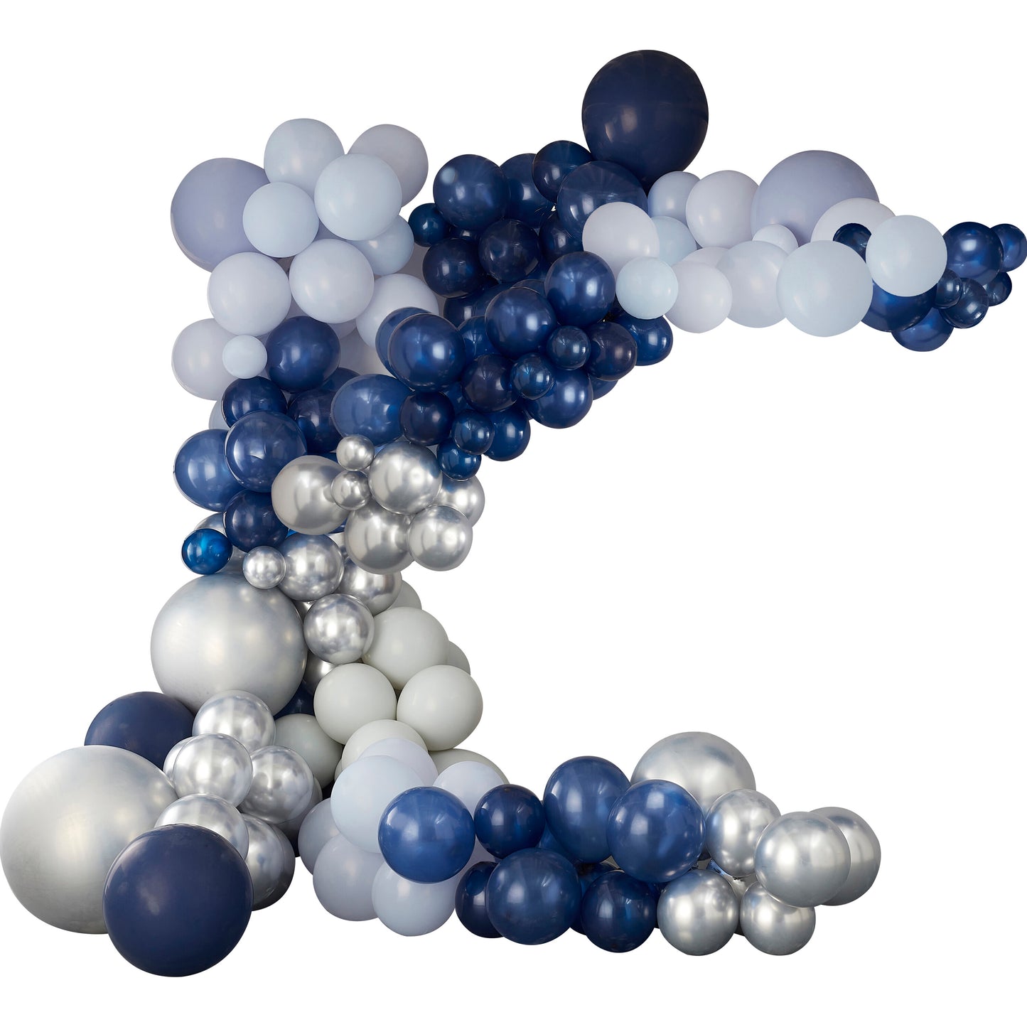 Luxe Silver, Navy & Blue Balloon Arch Kit