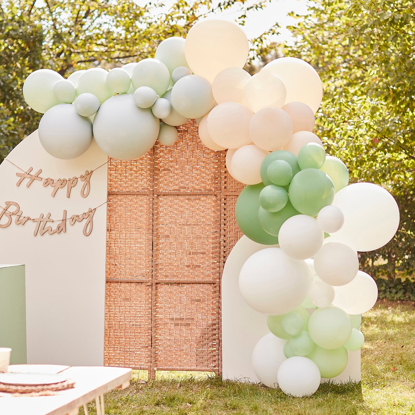 Sage, Nude & White Balloon Arch Kit