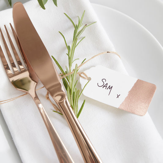 Rose Gold Wedding Luggage Place Card