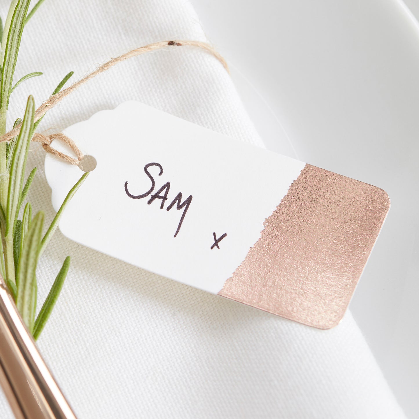 Rose Gold Wedding Luggage Place Card