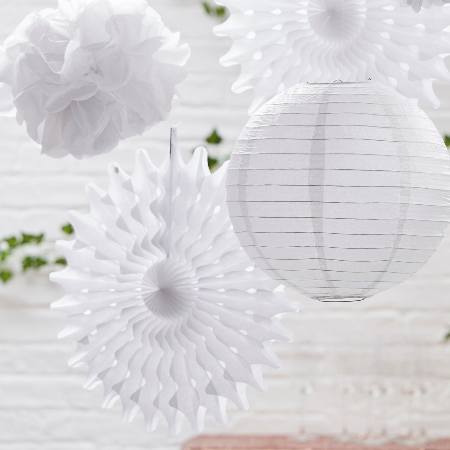 White Hanging Wedding Decorations