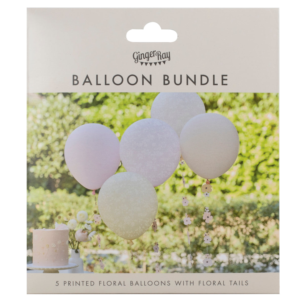 Pastel Flower Balloon Bundle with Floral Balloon Tails