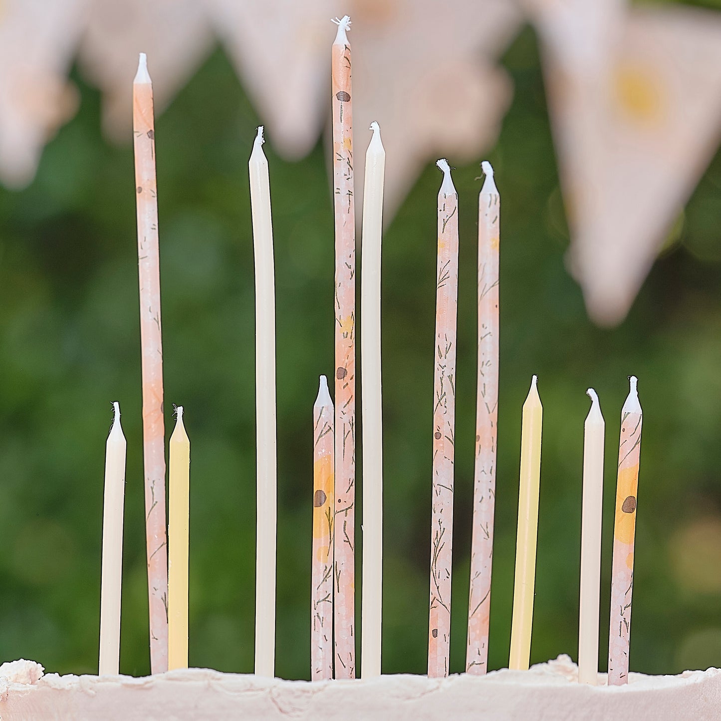 Tall Floral Birthday Candles