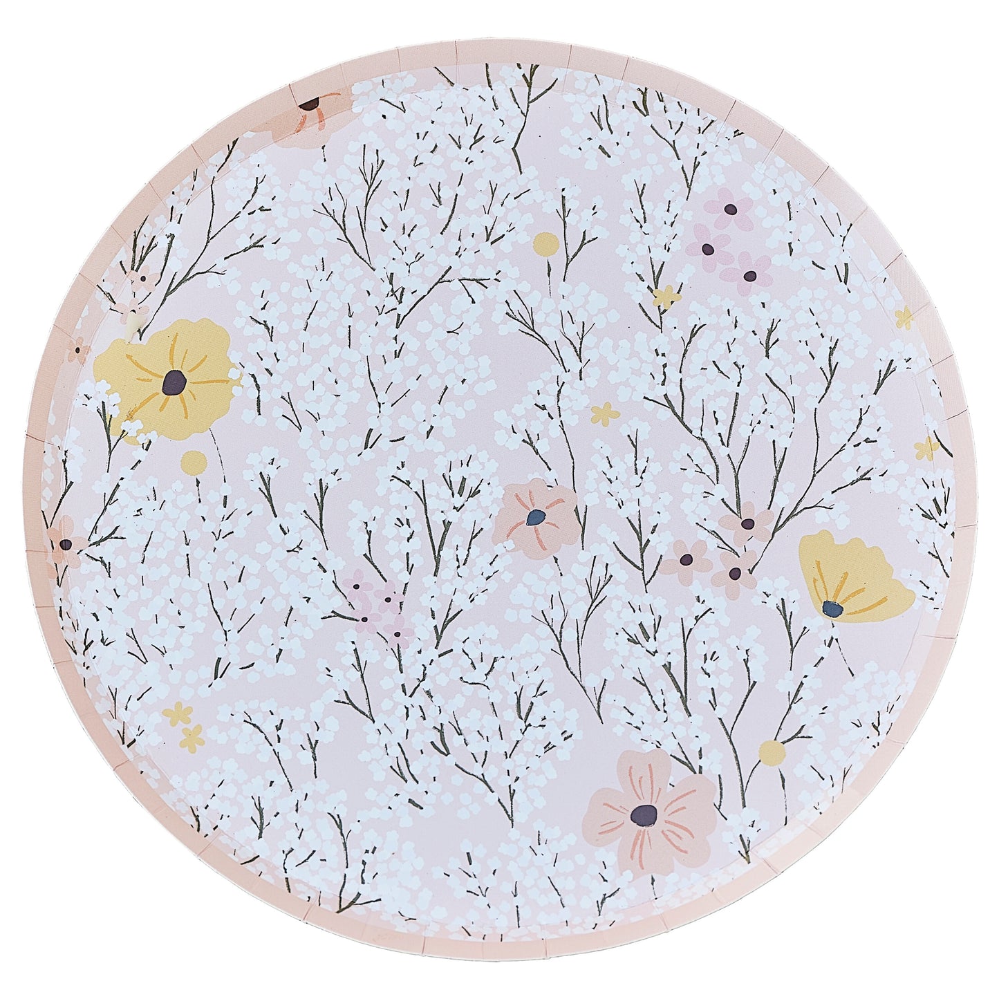 Pink Floral Paper Plates