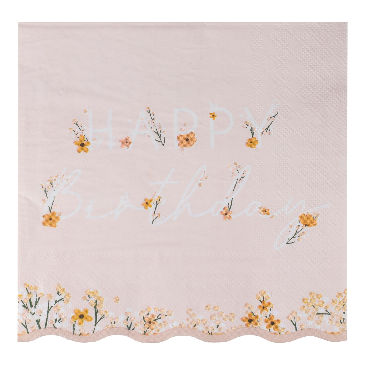 Pink Floral Birthday Napkins