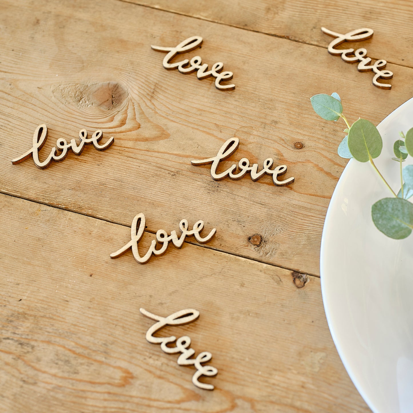 Wooden Love Wedding Table Confetti