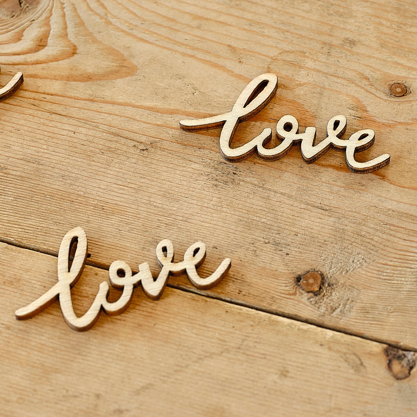 Wooden Love Wedding Table Confetti