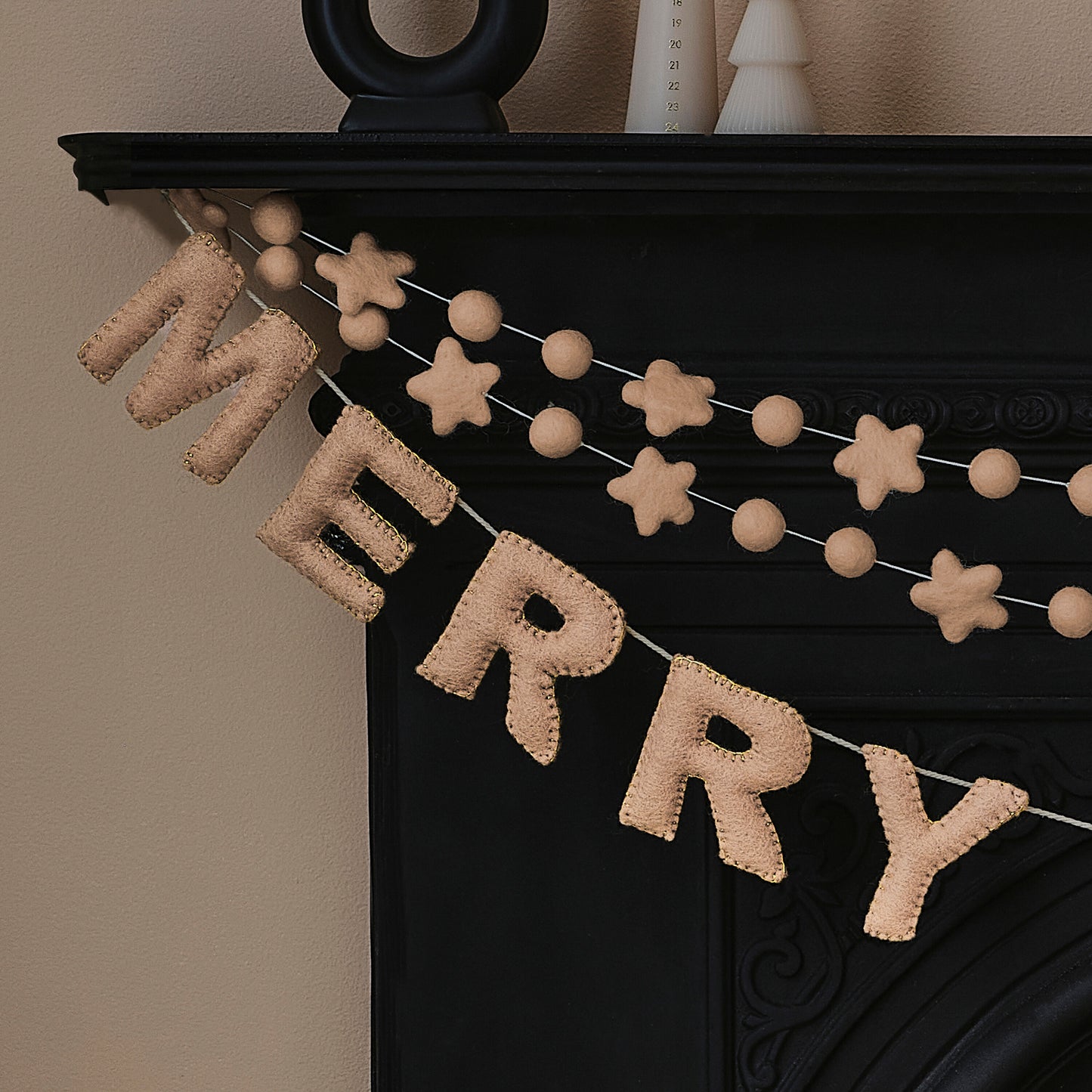 Blush Pink Felt Merry Christmas Bunting
