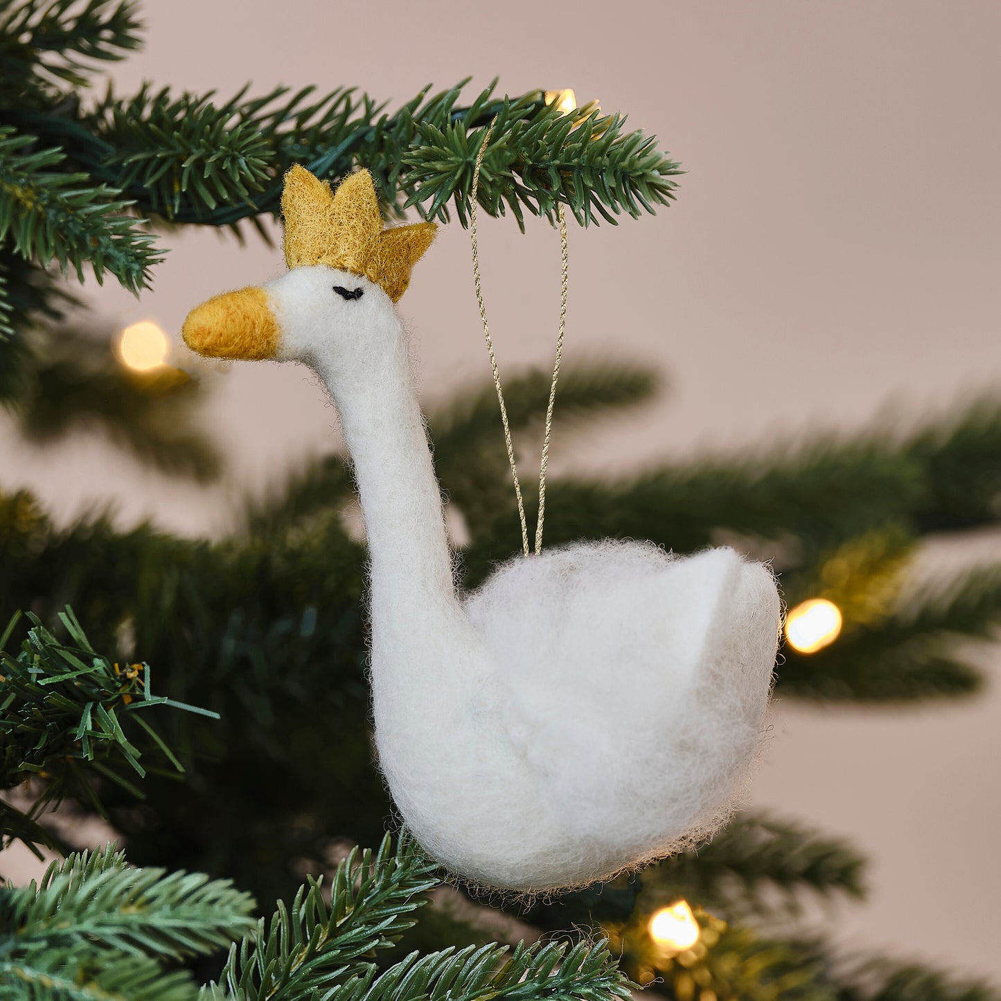 Felt Swan Christmas Tree Decoration