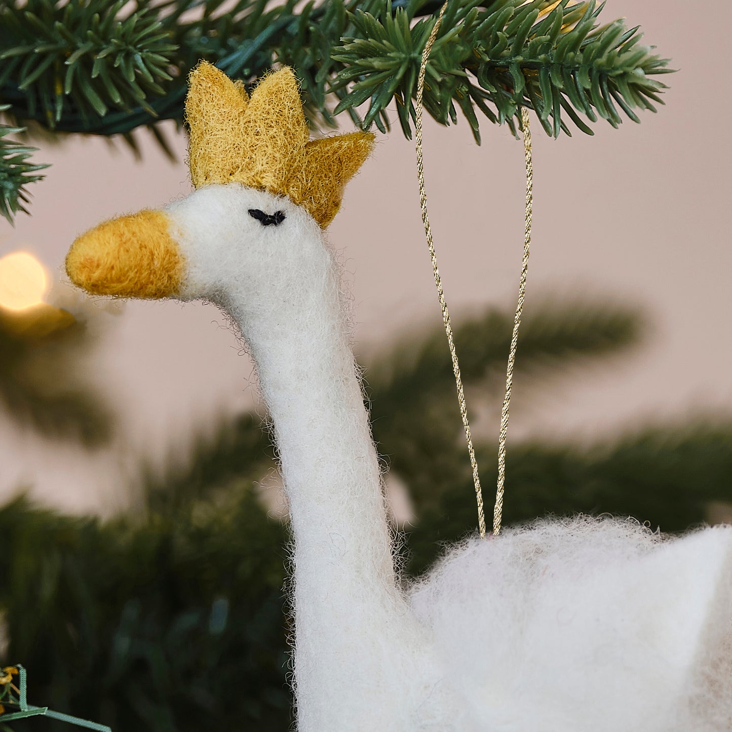 Felt Swan Christmas Tree Decoration