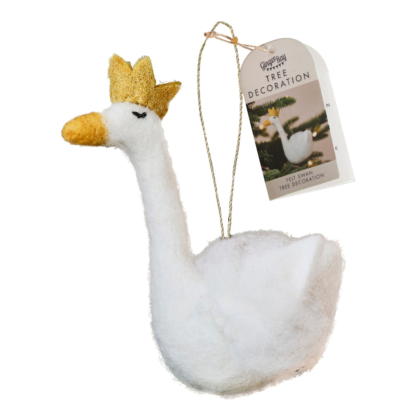 Felt Swan Christmas Tree Decoration