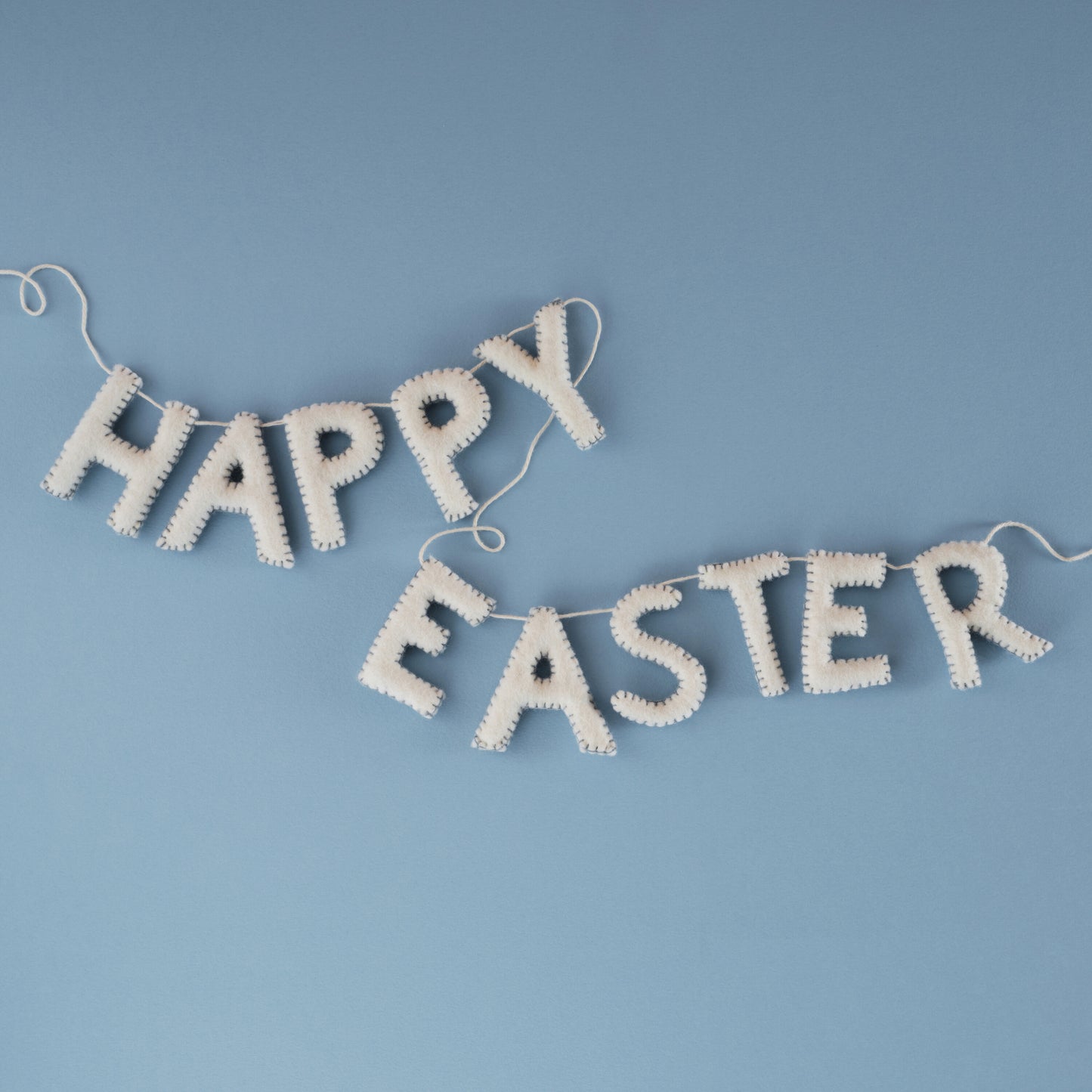 White Felt Happy Easter Bunting