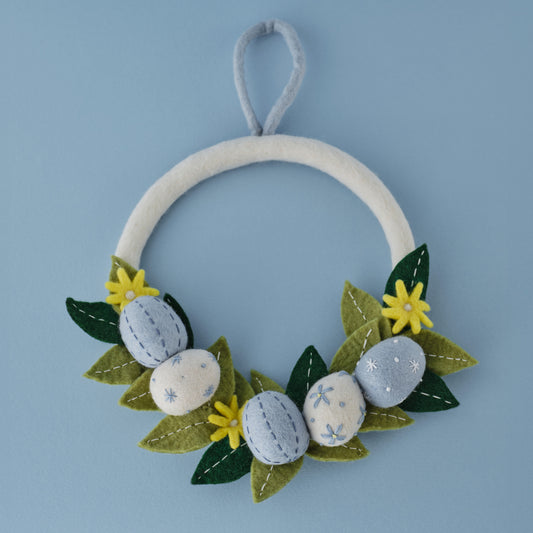 Felt Easter Egg Foliage Wreath
