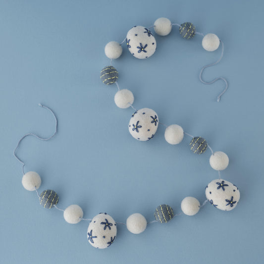 Felt Easter Egg Beaded Garland