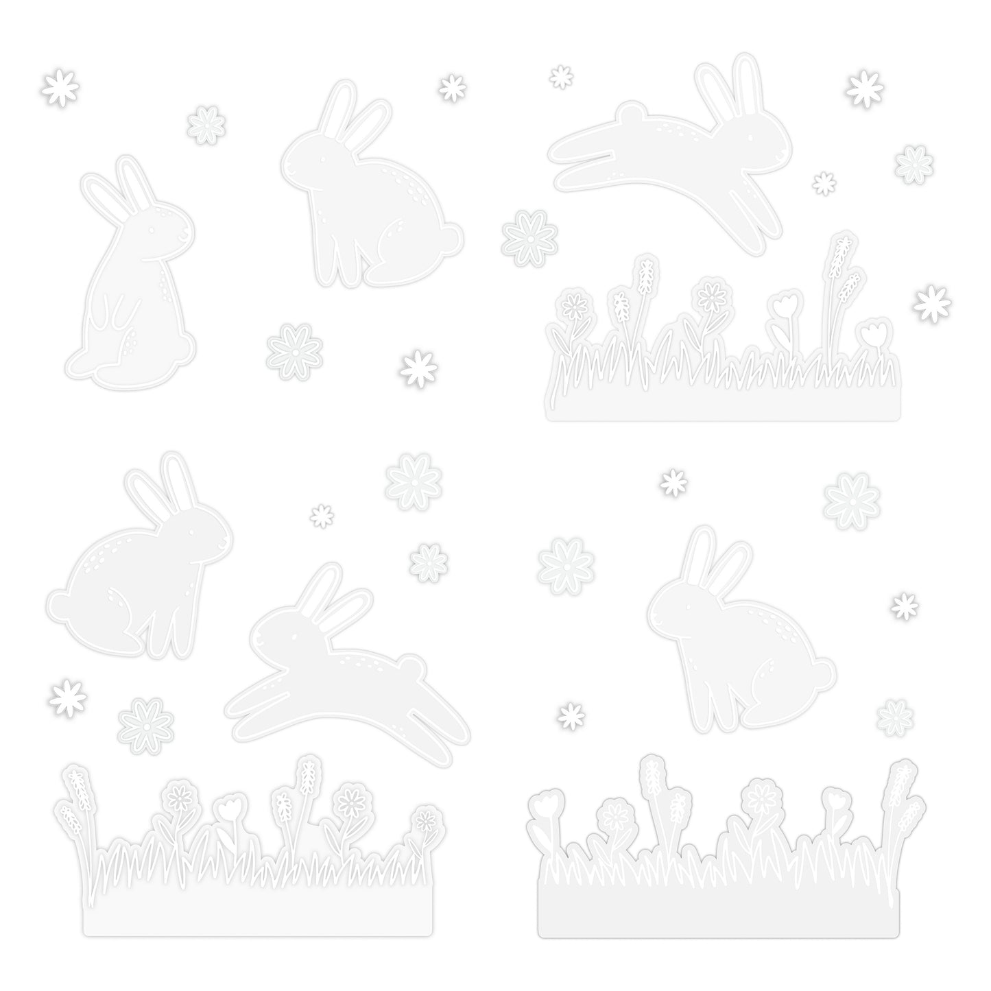 Bunny and Floral Easter Window Stickers