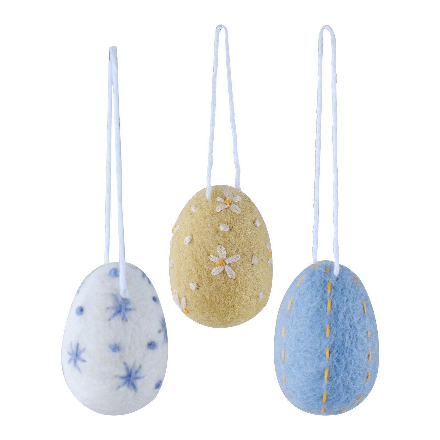 Felt Embroidered Easter Egg Tree Decorations