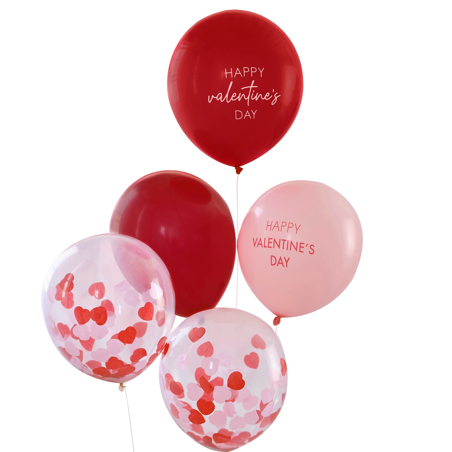 Pink, Red and Confetti Valentines Balloons Bundle