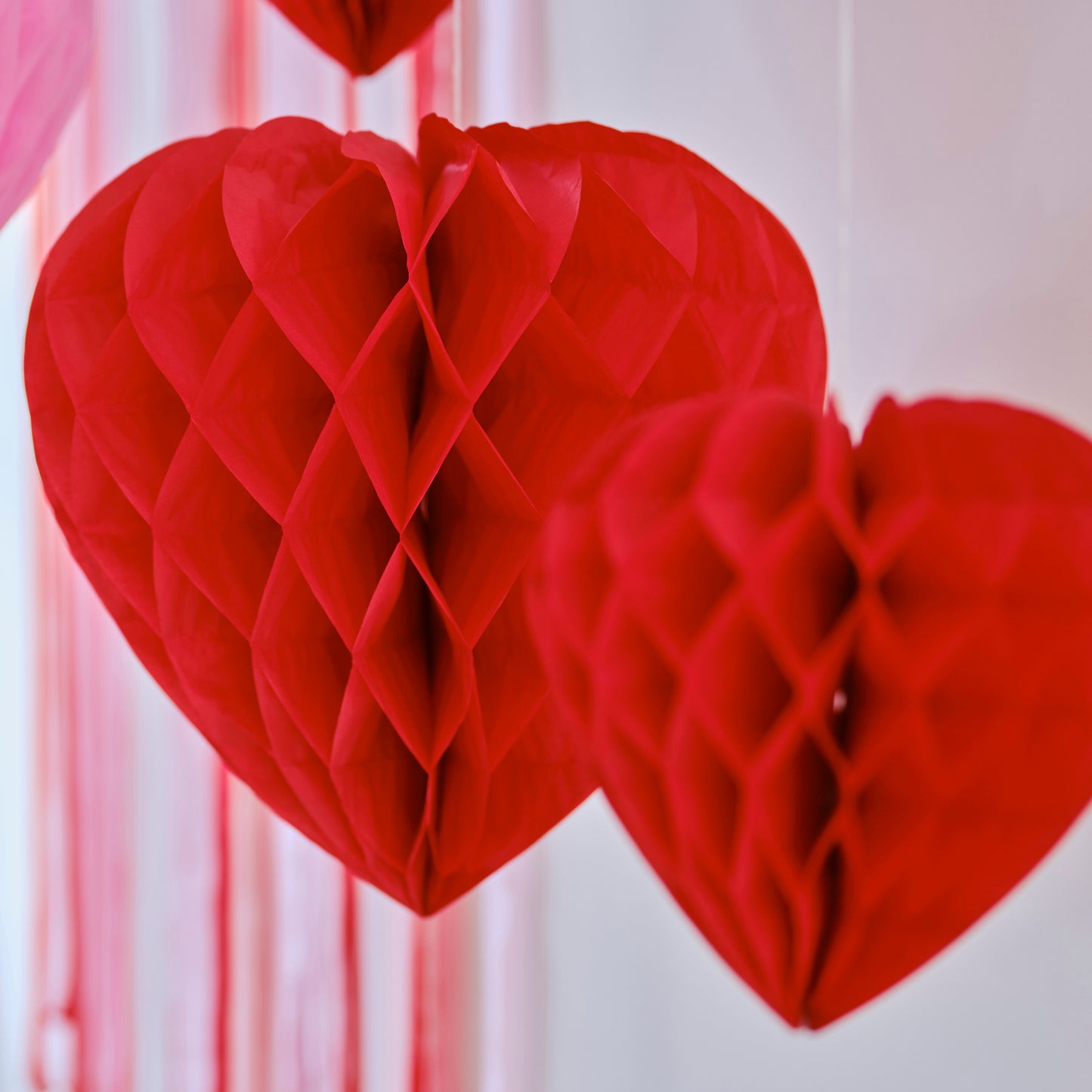 Honeycomb Hanging Heart Decorations