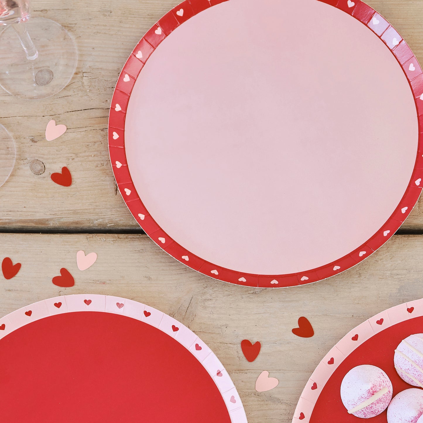 Red and Pink Valentines Heart Plates
