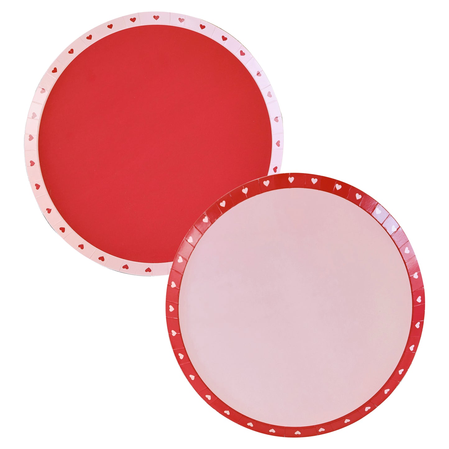 Red and Pink Valentines Heart Plates