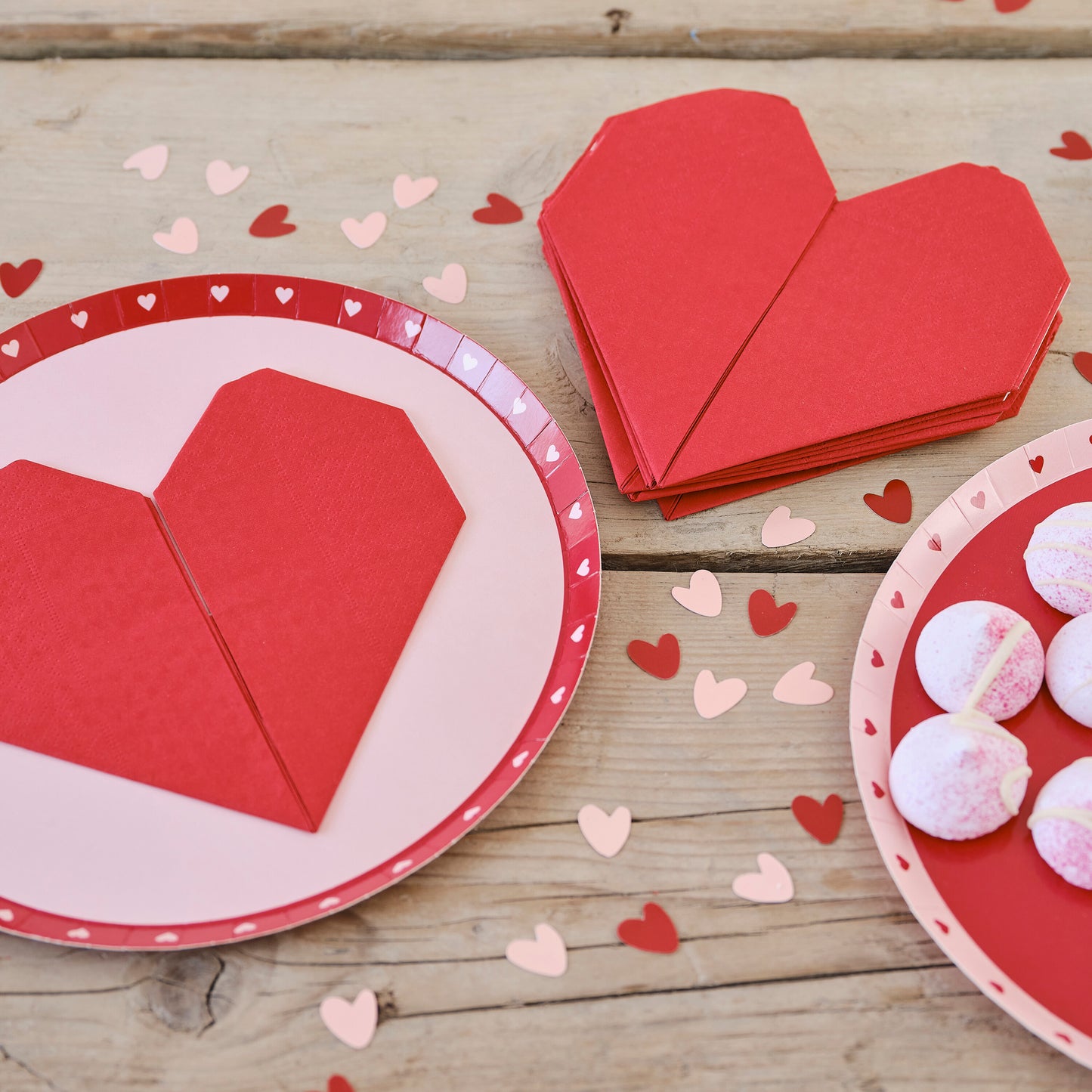Red Origami Paper Heart Napkins