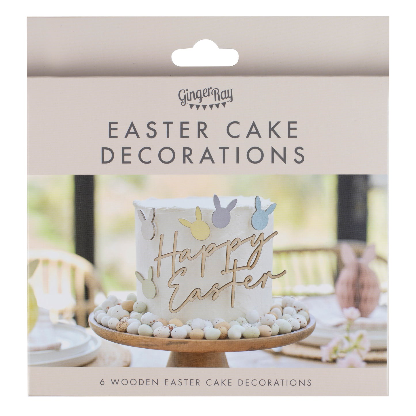 Wooden Easter Cake Decorations