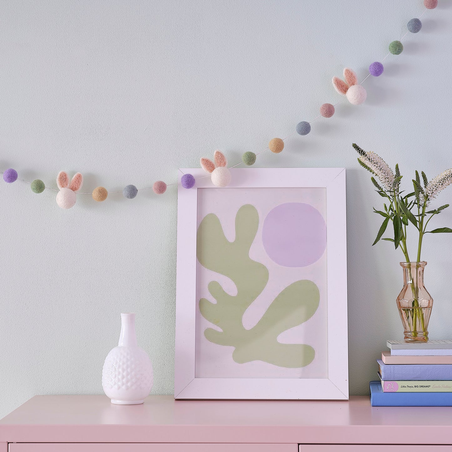 Felt Easter Bunny & Pom Pom Garland