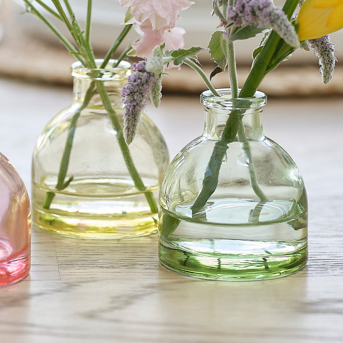 Coloured Glass Bud Vases