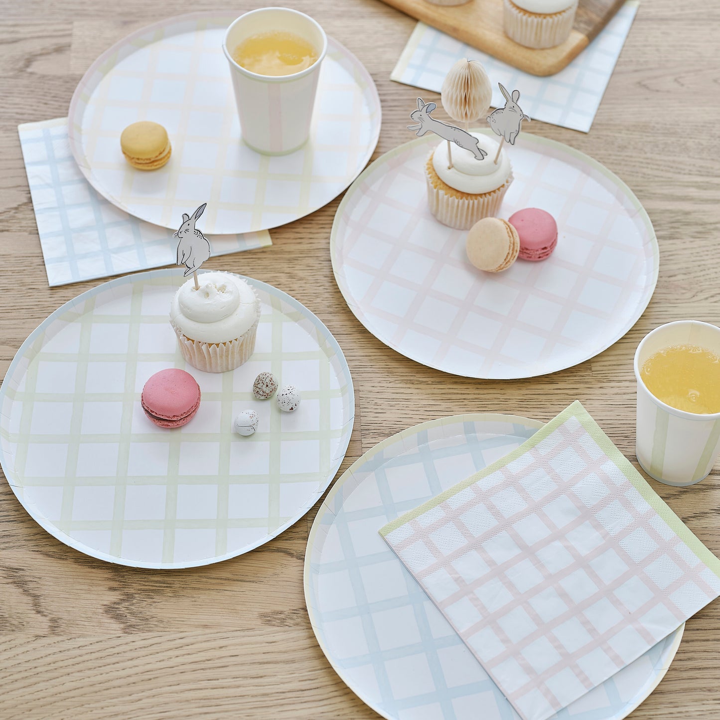 Pastel Gingham Paper Plates