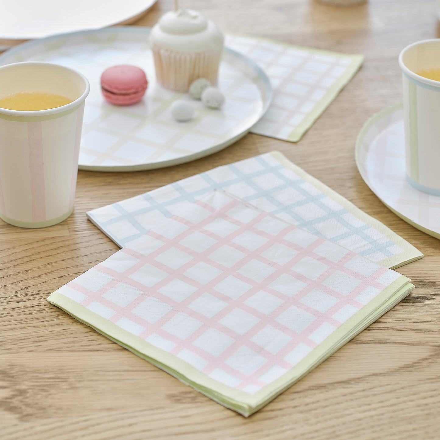 Pastel Gingham Paper Napkins