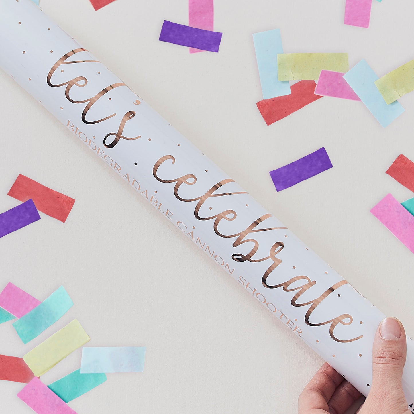 Large Rainbow Biodegradeable Confetti Cannon