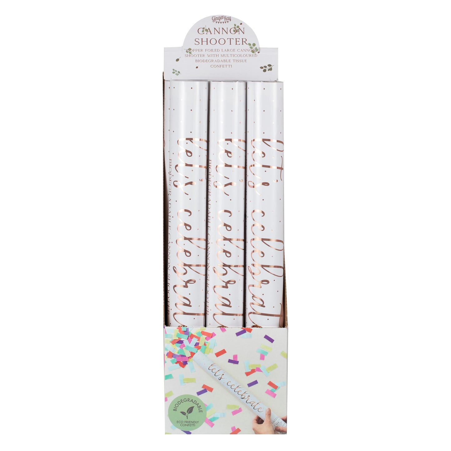 Large Rainbow Biodegradeable Confetti Cannon