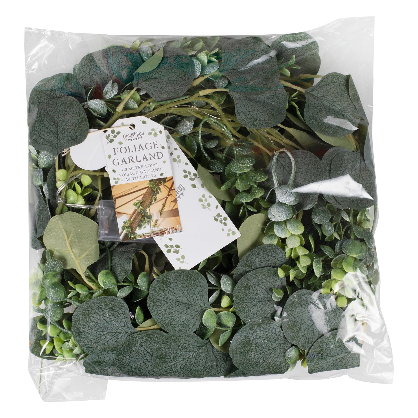 Botanical Foliage Artificial Garland with Lights