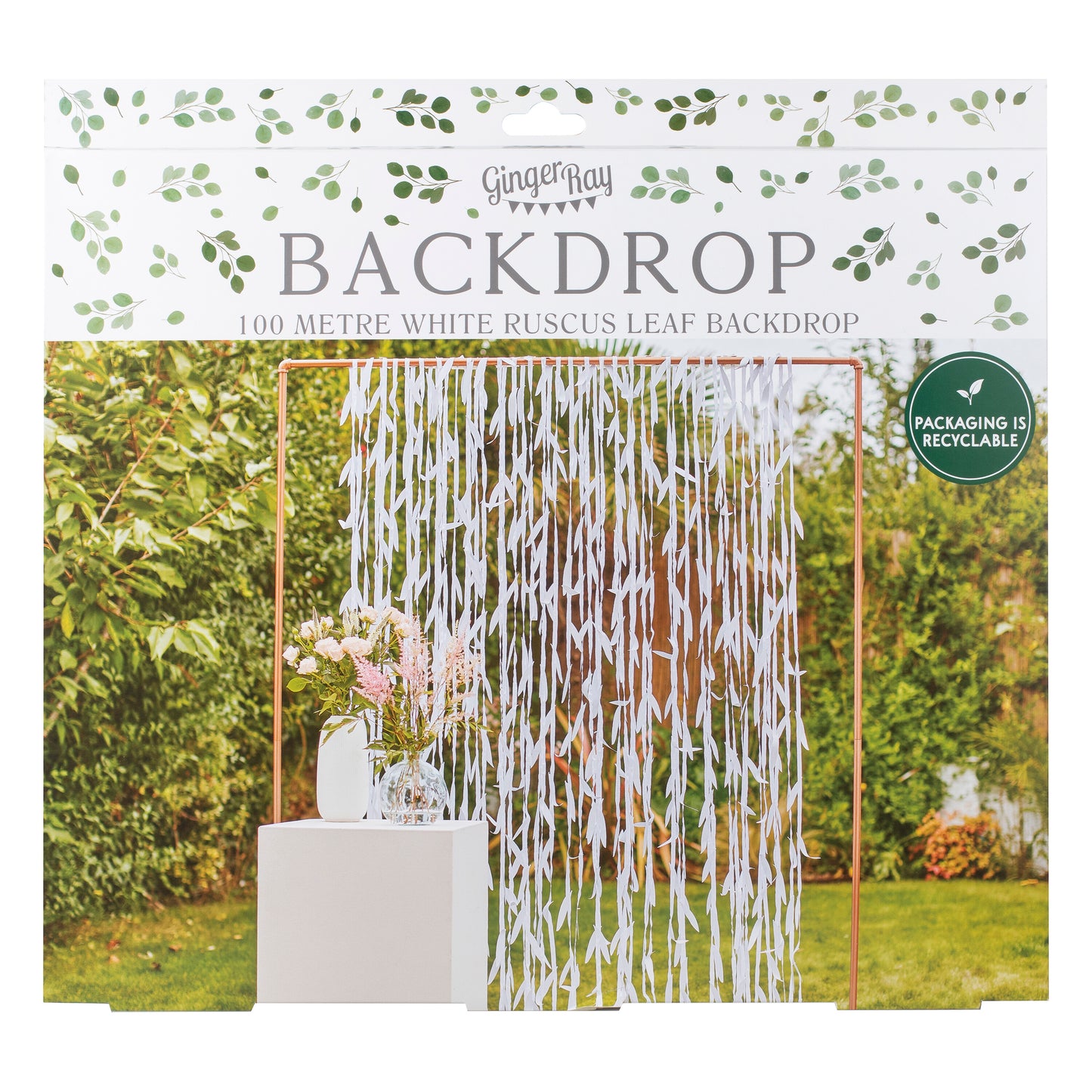 White Leaf Wedding Backdrop