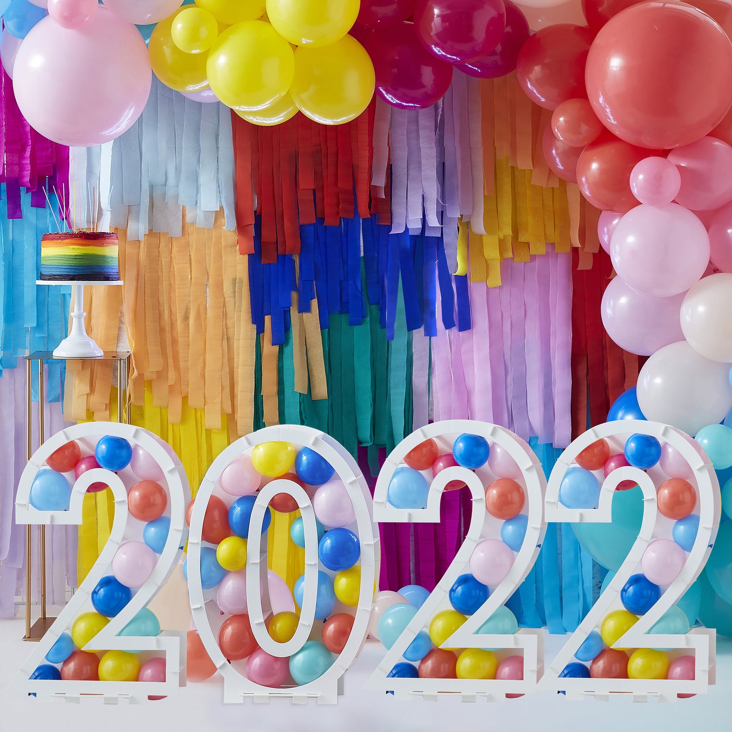2022 Rainbow Bright Balloon Mosaic Number Stand