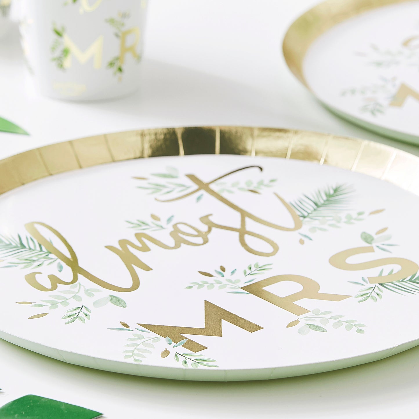 Gold Foiled Almost Mrs Paper Hen Party Plates