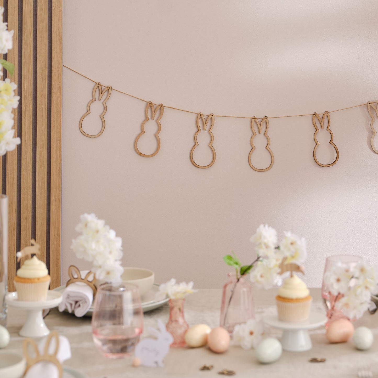 Wooden Bunny Easter Bunting